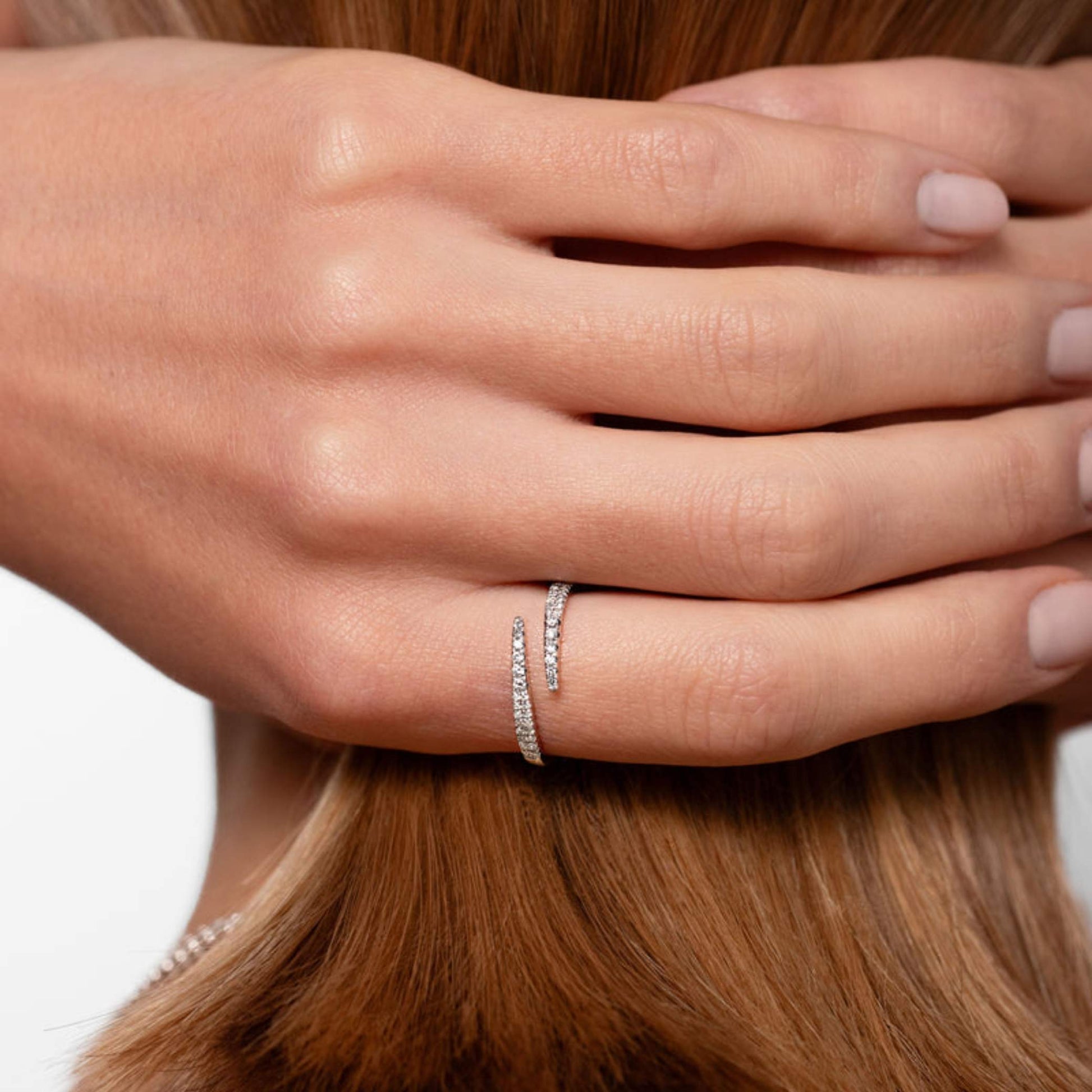 Women's Ring, Minimalist Open Diamond Ring