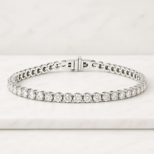 925 Sterling Silver Bezel Set Tennis Bracelet For Women