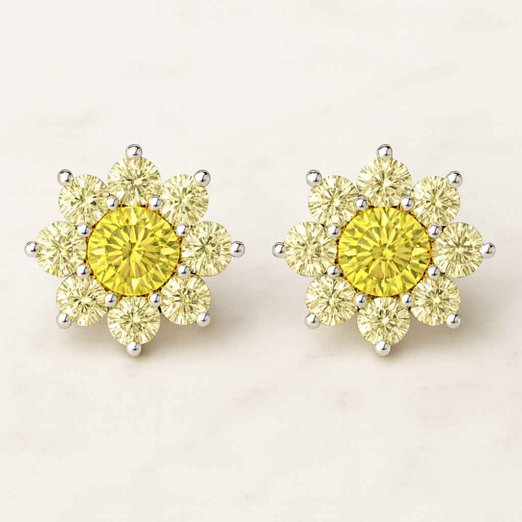 Womens Earrings Blue Diamond Earrings  Diamond Earrings