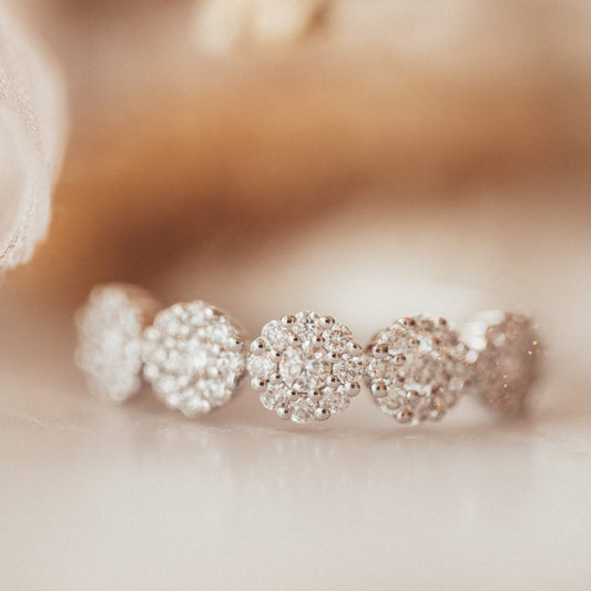 Womens Flower Diamond Stacking Ring- Lab Created Diamond Ring