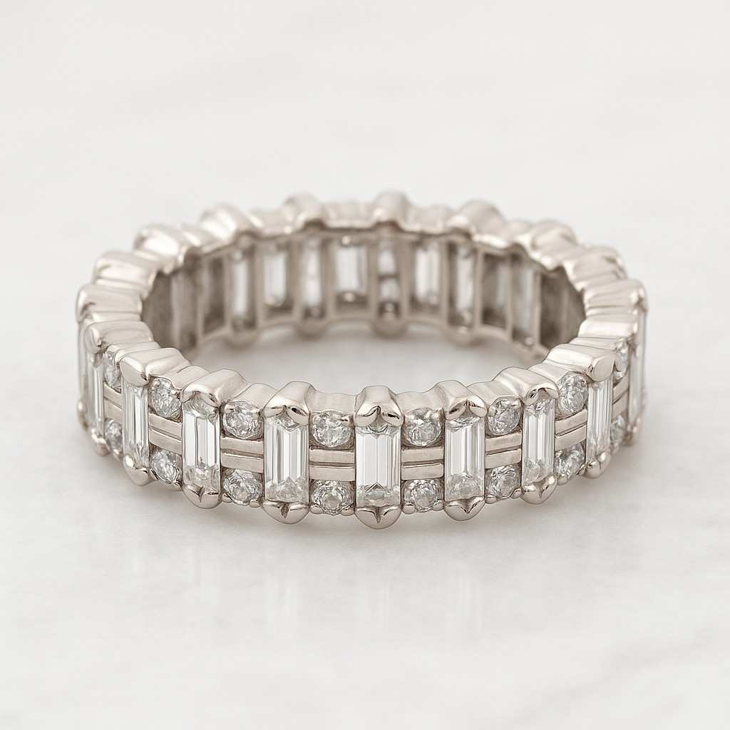 X Shape Cross Band Micro Pave Cocktail Band Overlap Bridal Band For Women