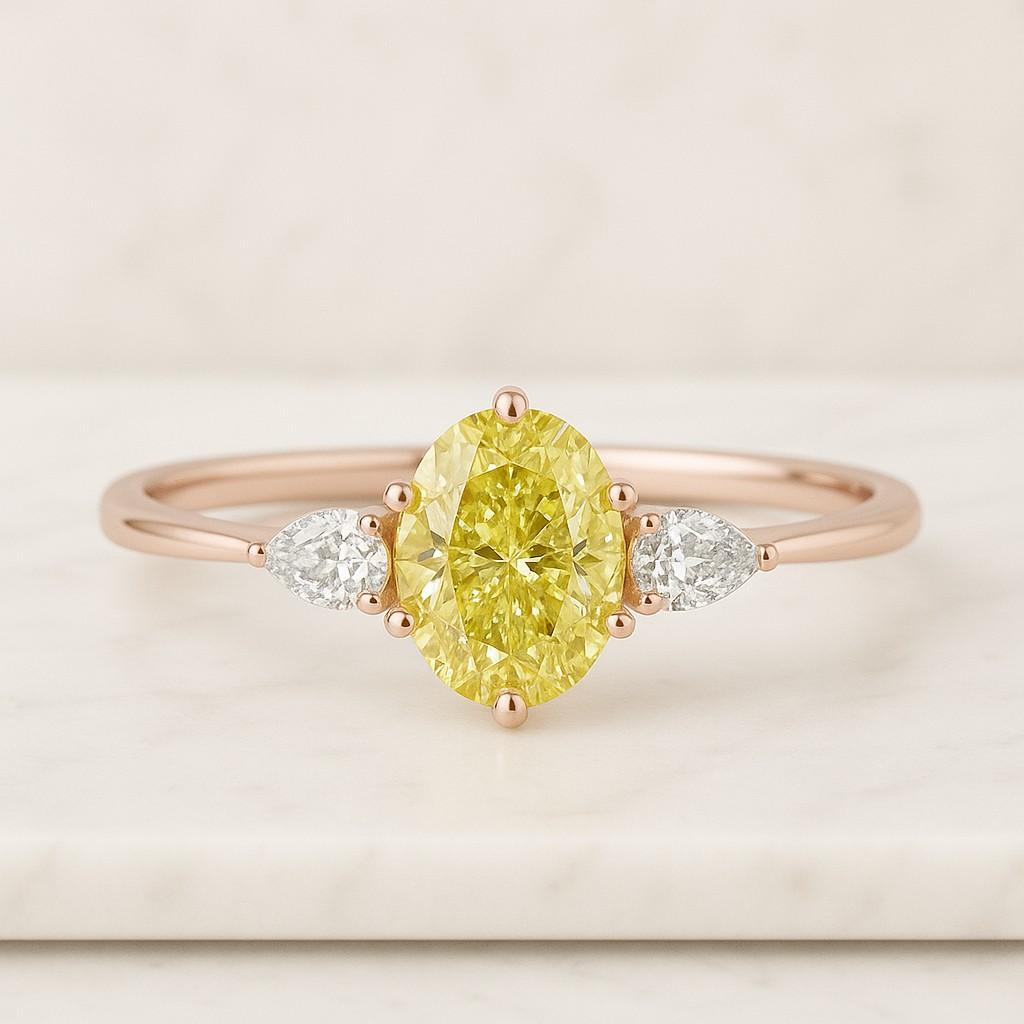 yellow diamond ring yellow oval lab grown diamond engagement ring antique cut fine jewelry