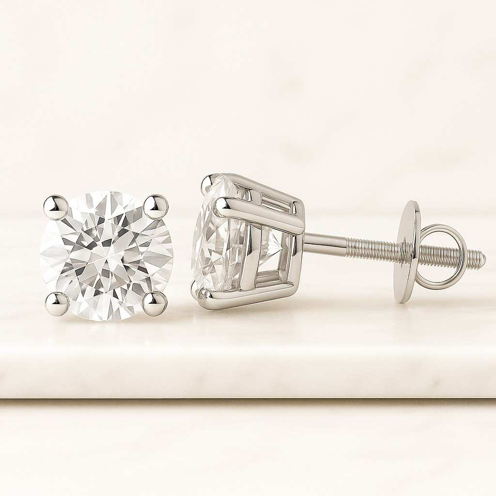 Yellow Emerald-Cut Lab-Grown Diamond Halo Stud Earrings