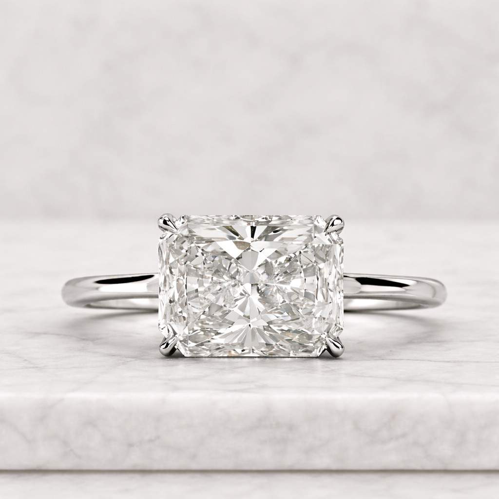 yellow gold bar set engagement