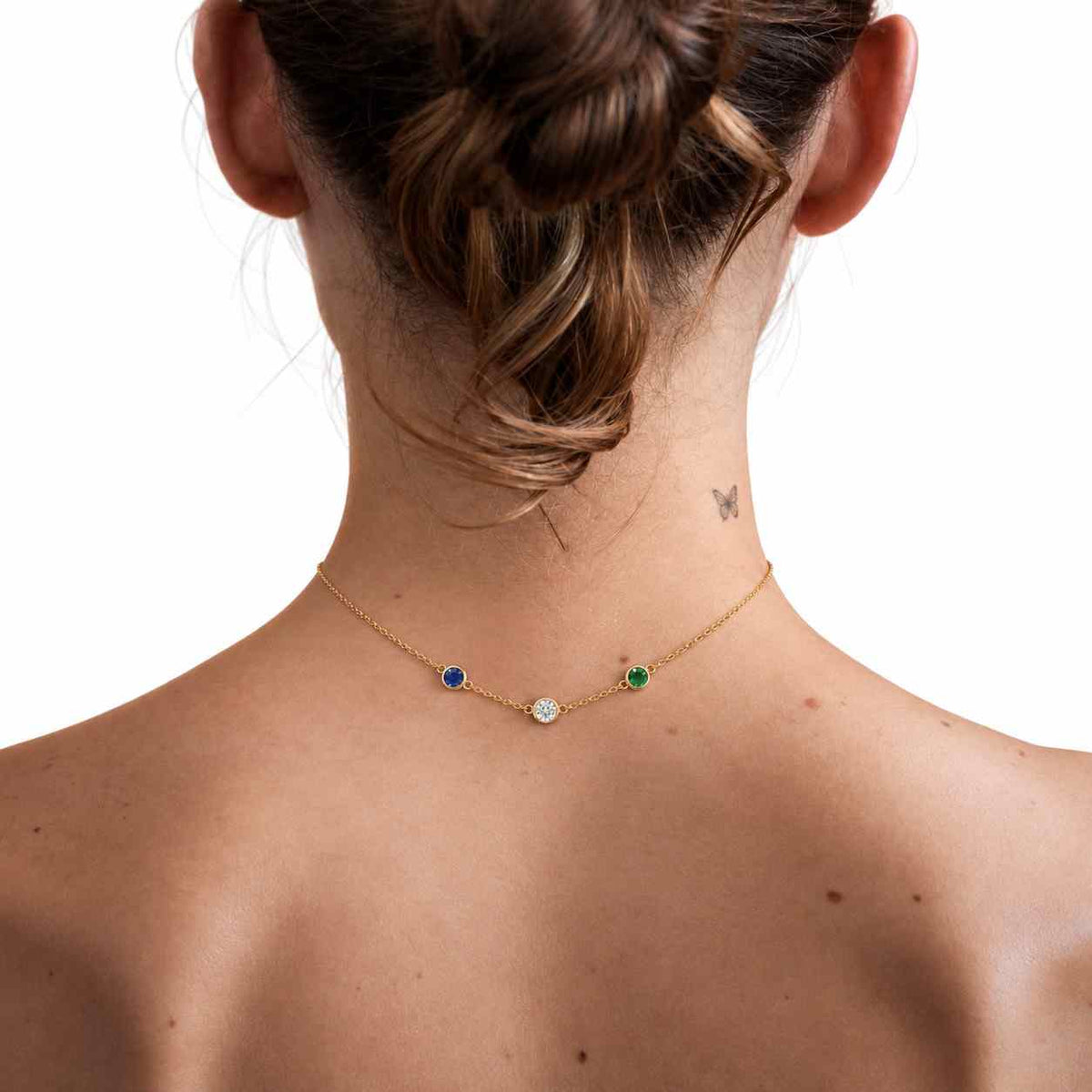 yellow gold diamond flower pendant and chain: sapphire ruby emerald charm necklace
