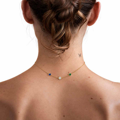 Yellow Gold Diamond Flower Pendant and Chain: Sapphire Ruby Emerald Charm Necklace
