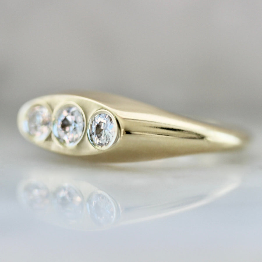 Yellow Gold Dome Style Ring, Gift for Her