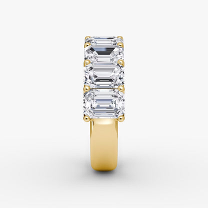 Yellow Gold Emerald Diamond Band