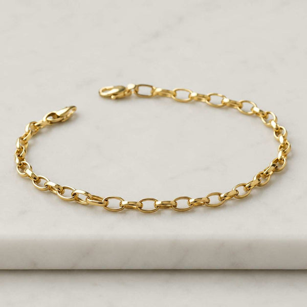 9ct Yellow Gold Figaro Paperclip Link Bracelet