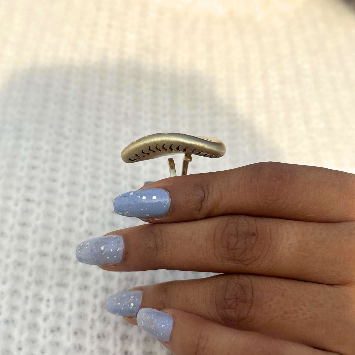 Yellow Gold Plated Pear Shape Ring For Her