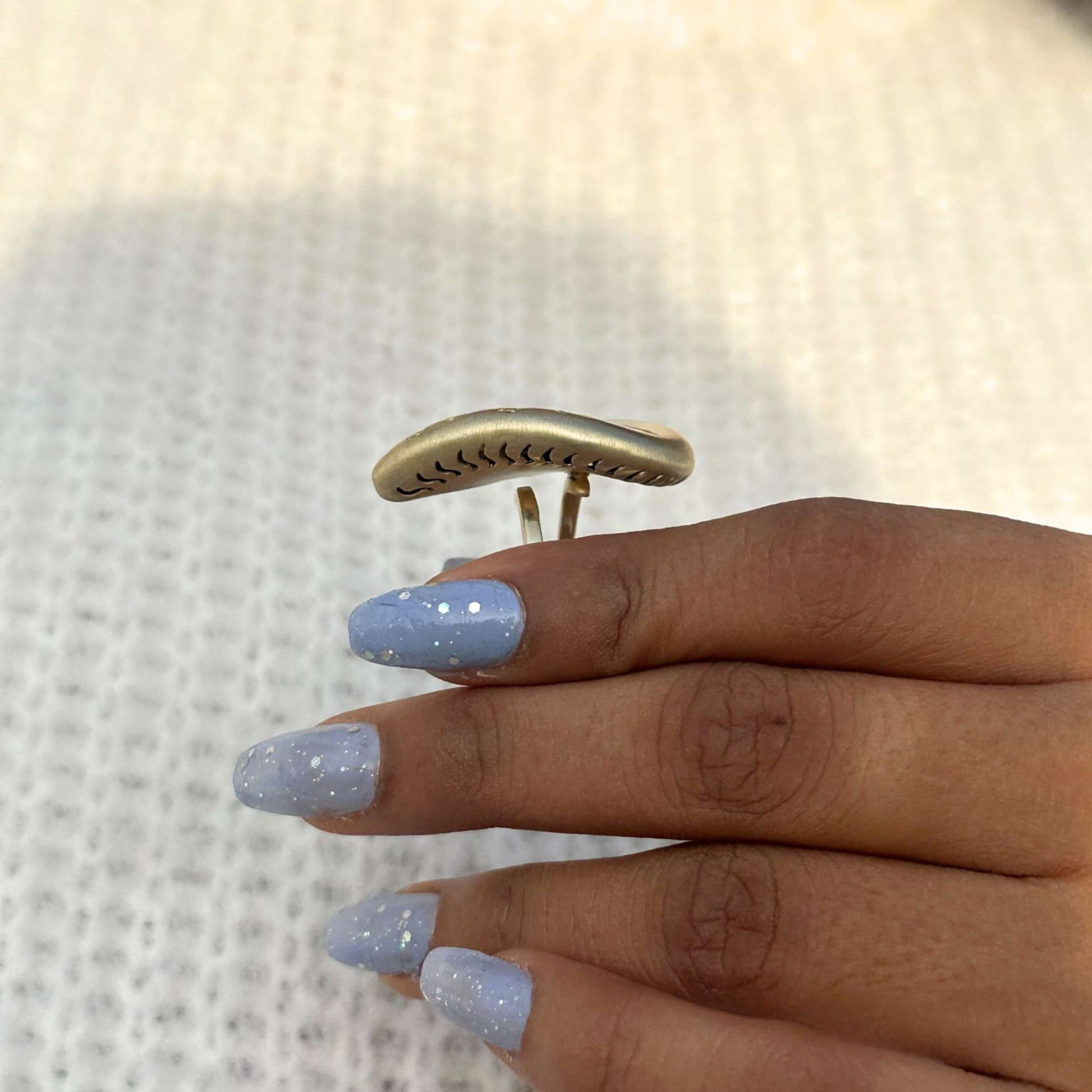 Yellow Gold Plated Pear Shape Ring For Her