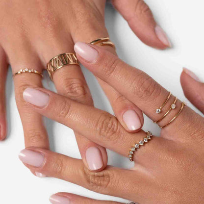 Yellow Gold Solitaire Ring: Lab Grown Diamond Pave Orb Band
