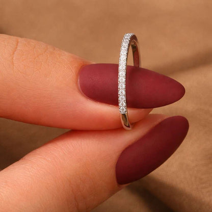 Diamond Full Eternity Band Ring 1.70MM Round Diamond Wedding Ring Women Lab Grown Diamond Minimalist Bridal Ring Pave Infinity Stacking Ring
