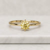 Round Cut Yellow Diamond Solitaire Engagement Ring