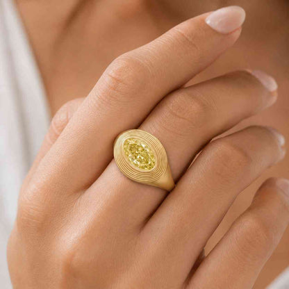 Yellow Oval Diamond Ring  Luxury Statement Ring  Bridal Jewelry  Anniversary Gift For Her 