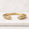 Round Cut Lab Grown Diamond Open Cuff Ring