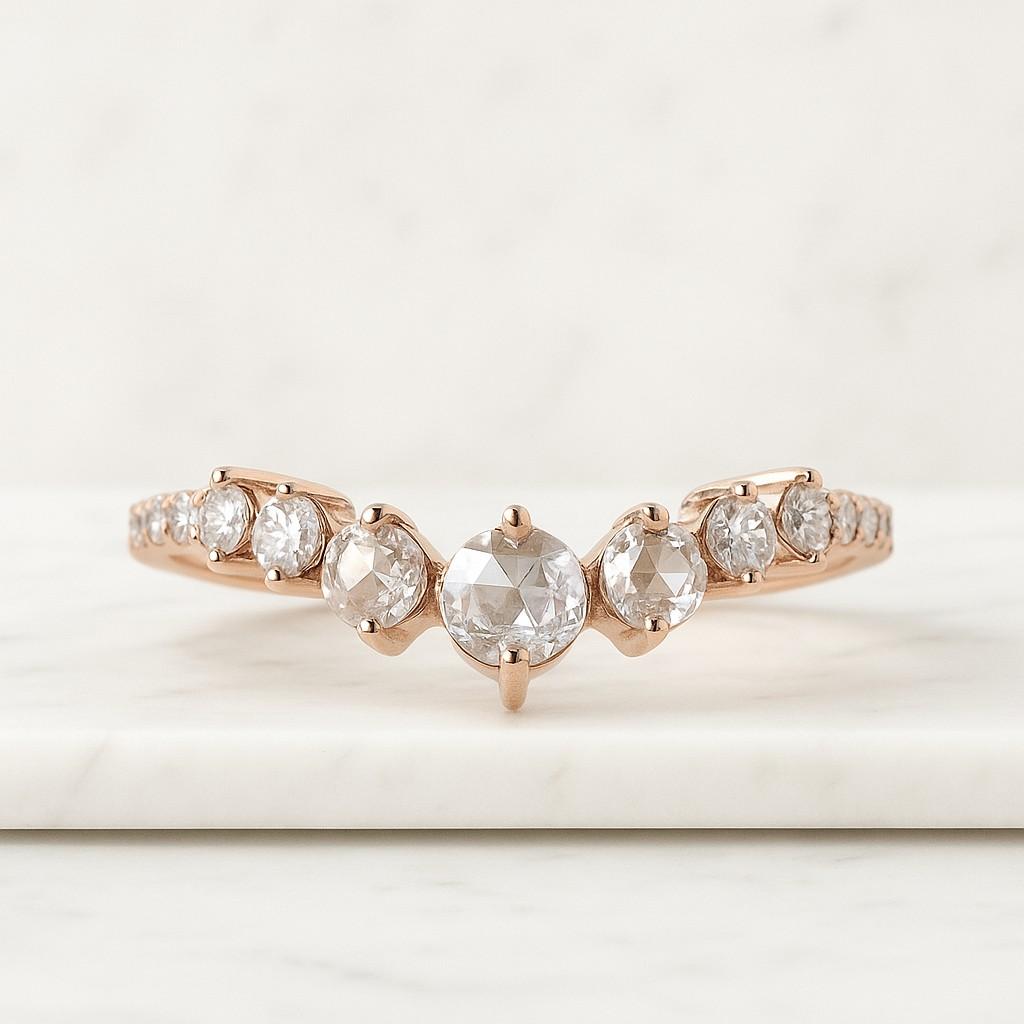 you and me ring real lab grown diamond ring two stone ring best anniversary gifts for women round rose cut diamond ring diamond promise ring