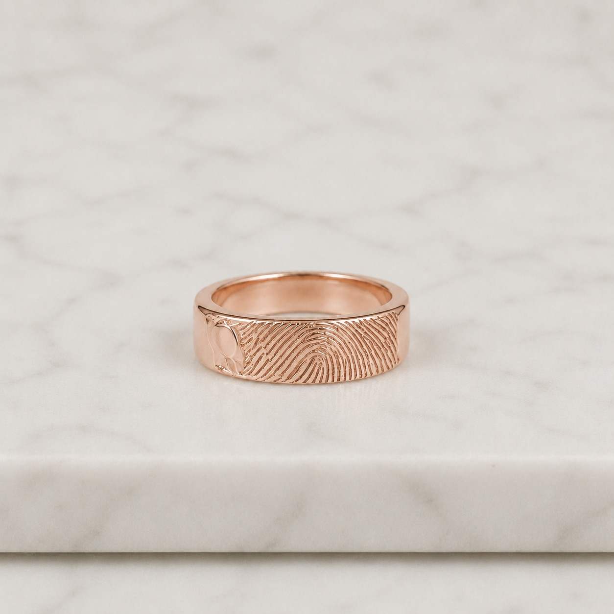 Your Actual Finger Print Rings, Family Fingerprints, Friendship Rings, Men Ring, Father's Gift, WEDDING RING - Gold Titanium Rings 6mm
