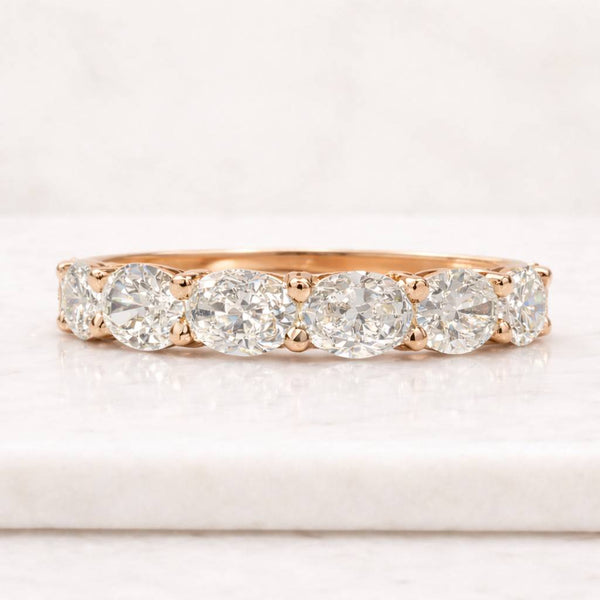 ab grown ring oval diamond ring eternity band half eternity ring wedding band women ring anniversary band