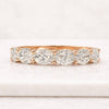 Oval Cut Lab Grown Diamond Half Eternity Band in 14K Rose Gold