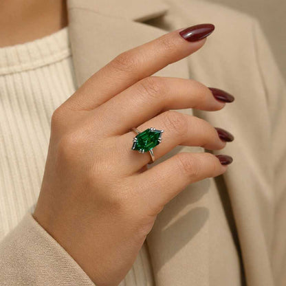 art deco ring vintage style ring elongated ring pointed ring cathedral ring prong setting split claw ring