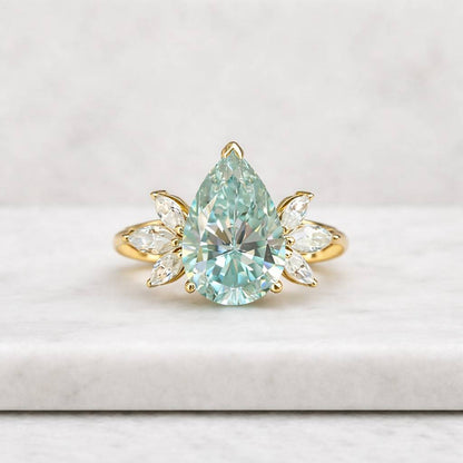 artisan engagement ring luxury engagement ring elegant engagement ring unique engagement ring teardrop engagement ring pastel gemstone ring