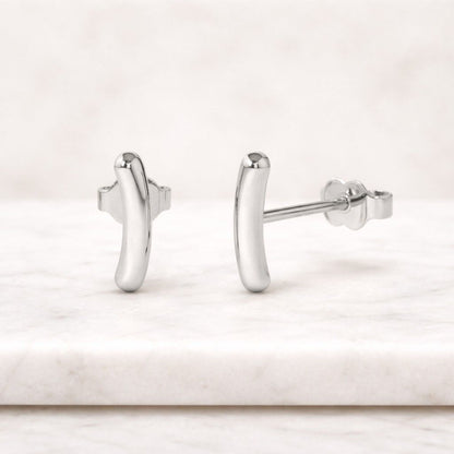 bar stud earrings curved jewelry gold bar studs sleek bar earrings modern stud jewelry dainty gold studs minimalist gold studs