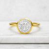 Portuguese Cut Lab Grown Diamond Bezel Set Engagement Ring