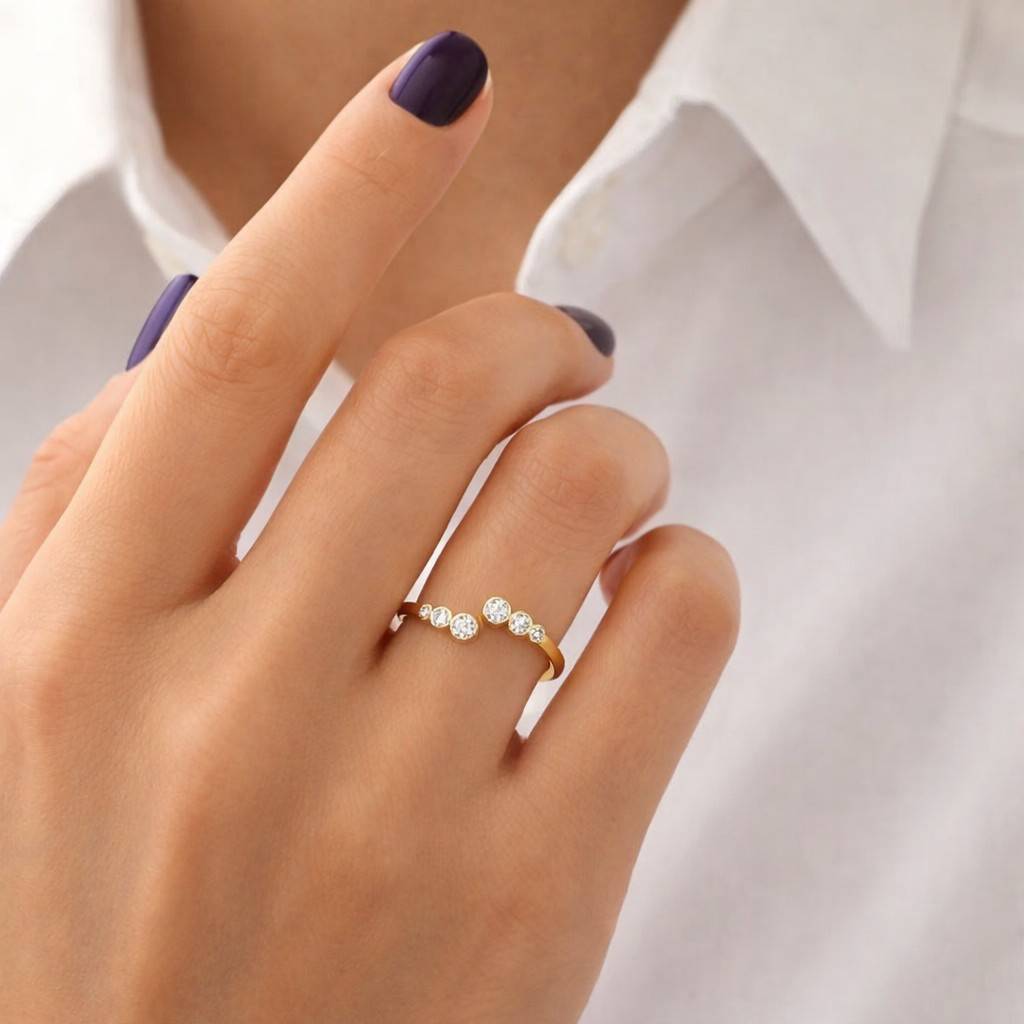 Moissanite Diamond Stackable Ring, Minimalist Diamond Band, Everyday Fine Jewelry, Gift for Her
