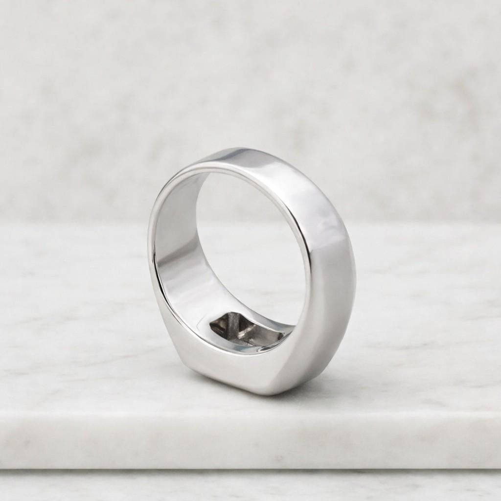 bezel set ring emerald cut ring iced ring silver signet ring mens jewelry women ring fashion ring crystal ring clear gem ring white stone ring