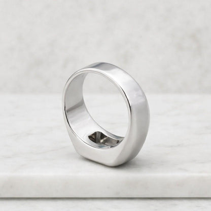 bezel set ring emerald cut ring iced ring silver signet ring mens jewelry women ring fashion ring crystal ring clear gem ring white stone ring
