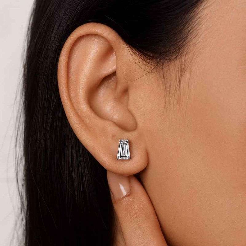 Round Diamond Studs for Daughter, Bridal Earring for Her, Wedding Stud Earrings for Gift, Lab Grown Diamond Earrings, Unique Screw Back Stud
