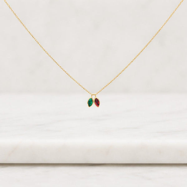 Custom Marquise Birthstone Necklace, 14k Gold Birthstone Jewelry, Family Gift, Anniversary Gift for Her, Grandma Gift, Mothers Day Gift

