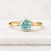 3 CT Blue Portuguese Cut Moissanite Solitaire Engagement Ring