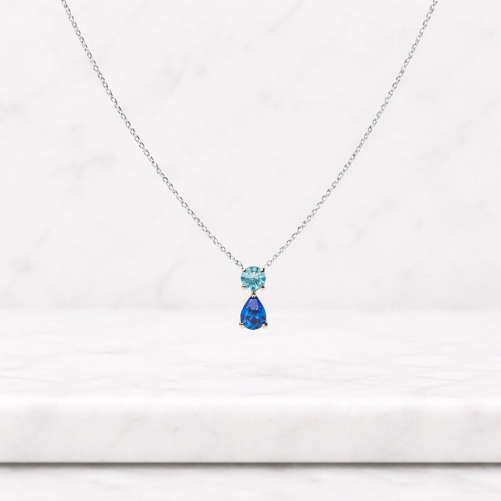 18Kt Gold Emerald Necklace, Emerald Pendant, Marquise Necklace, May Birthstone Necklace