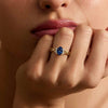 Oval Cut Sapphire and Diamond Twisted Engagement Ring