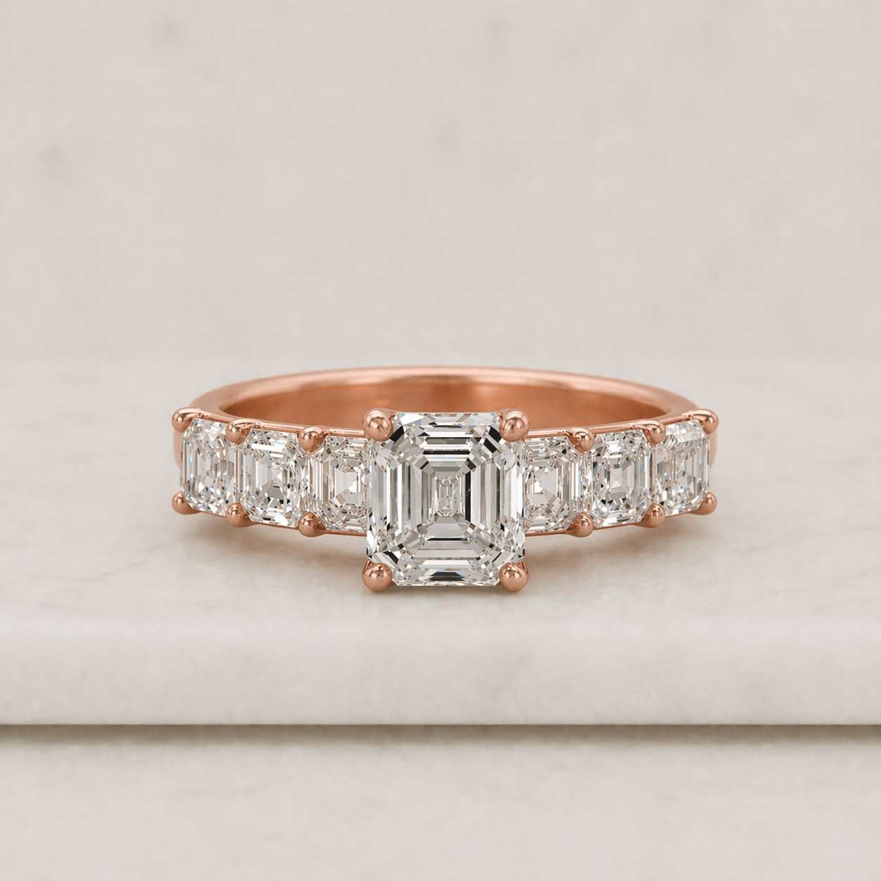 asscher cut diamond engagement ring genuine lab grown diamond ring wedding anniversary gifts for women pave setting ring square diamond ring
