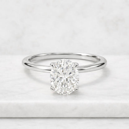 Oval Shape Moissanite Engagement Ring Solitaire Four Prong Set Bridal Wedding Ring For Her Minimalist Design 14k Solid Yellow Gold 3.00ct
