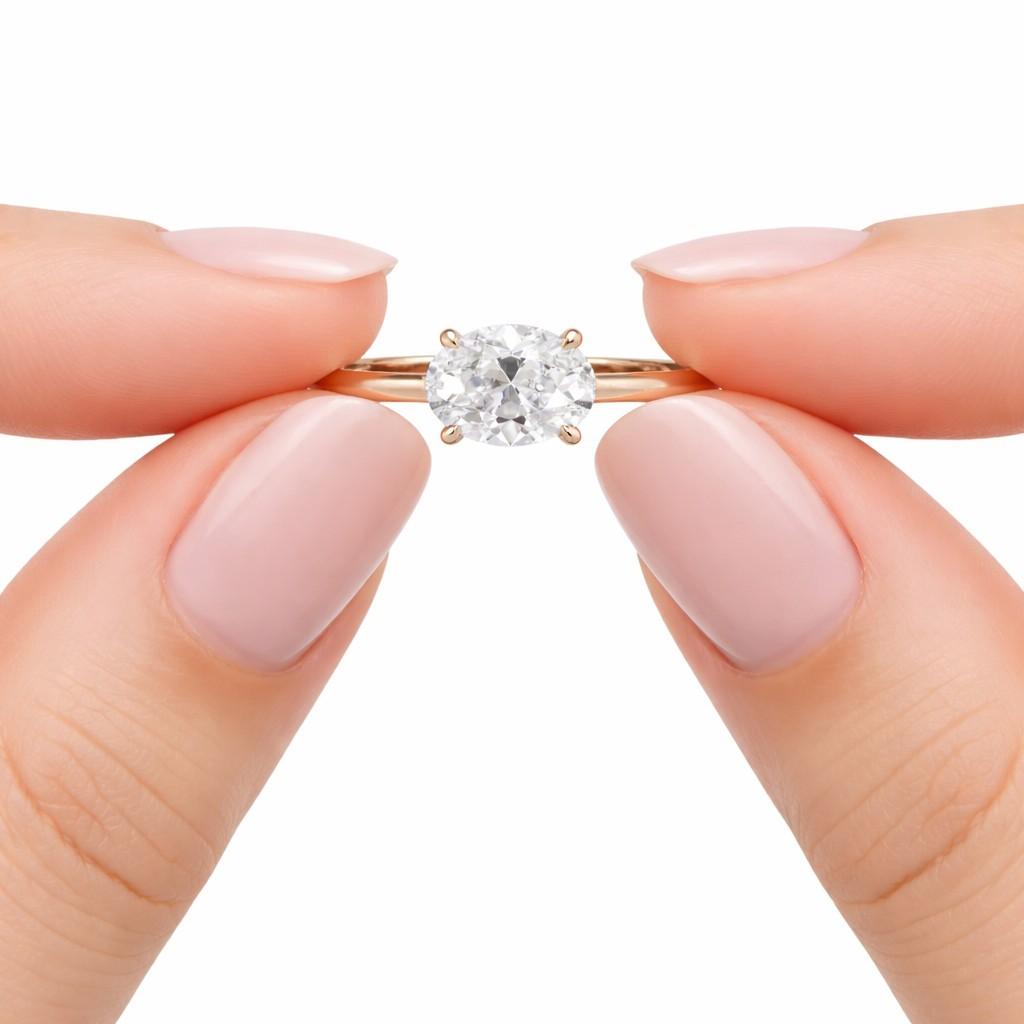 east west oval moissanite engagement ring 14k gold | solitaire wedding ring | diamond look minimalist bridal jewelry gift for her
