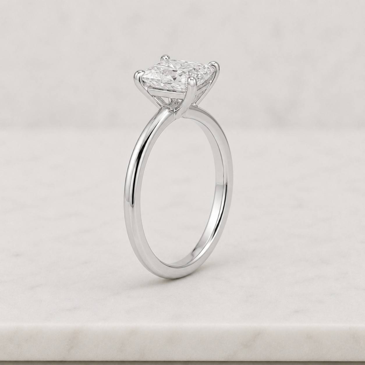 lab grown radiant diamond engagement ring, 14k yellow gold radiant diamond ring, radiant cut solitaire rng, wedding ring for proposal gifts
