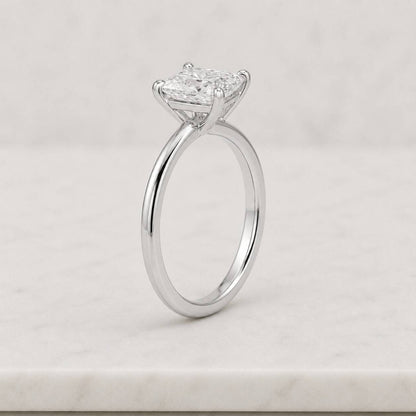 Lab Grown Radiant Diamond Engagement Ring, 14K Yellow Gold Radiant Diamond Ring, Radiant Cut Solitaire Rng, Wedding Ring For Proposal Gifts
