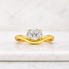 Oval Cut Lab Grown Diamond Solitaire Curved Engagement Ring
