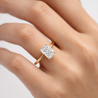 2.00CT Radiant Moissanite Engagement Ring, 925 Sterling Silver Solitaire Proposal Ring, Minimalist Anniversary Gift, Women's Daily Wear Ring

