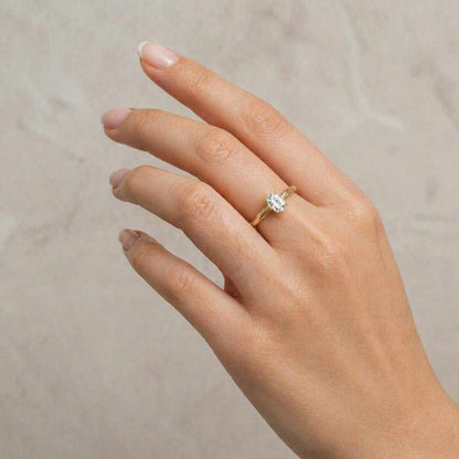 1.50 Carat Oval Moissanite Engagement Ring, 10k/14k/18K Solid Gold Minimalist Engagement Ring For Women, Oval Cut Ring, Solitaire Ring