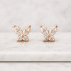Butterfly Lab Grown Diamond Stud Earrings in 14K Rose Gold