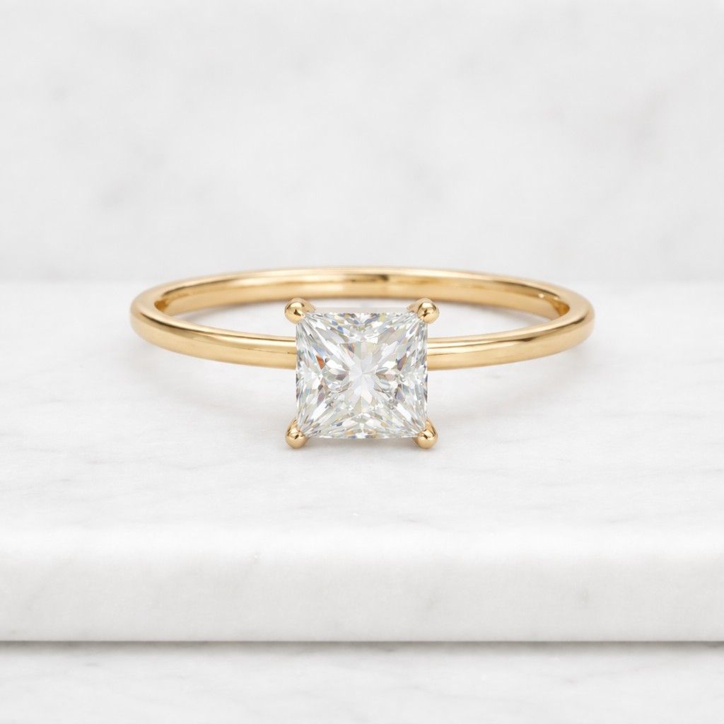 solitaire diamond ring princess cut diamond ring square diamond ring princess lab grown diamond engagement ring anniversary gifts for her