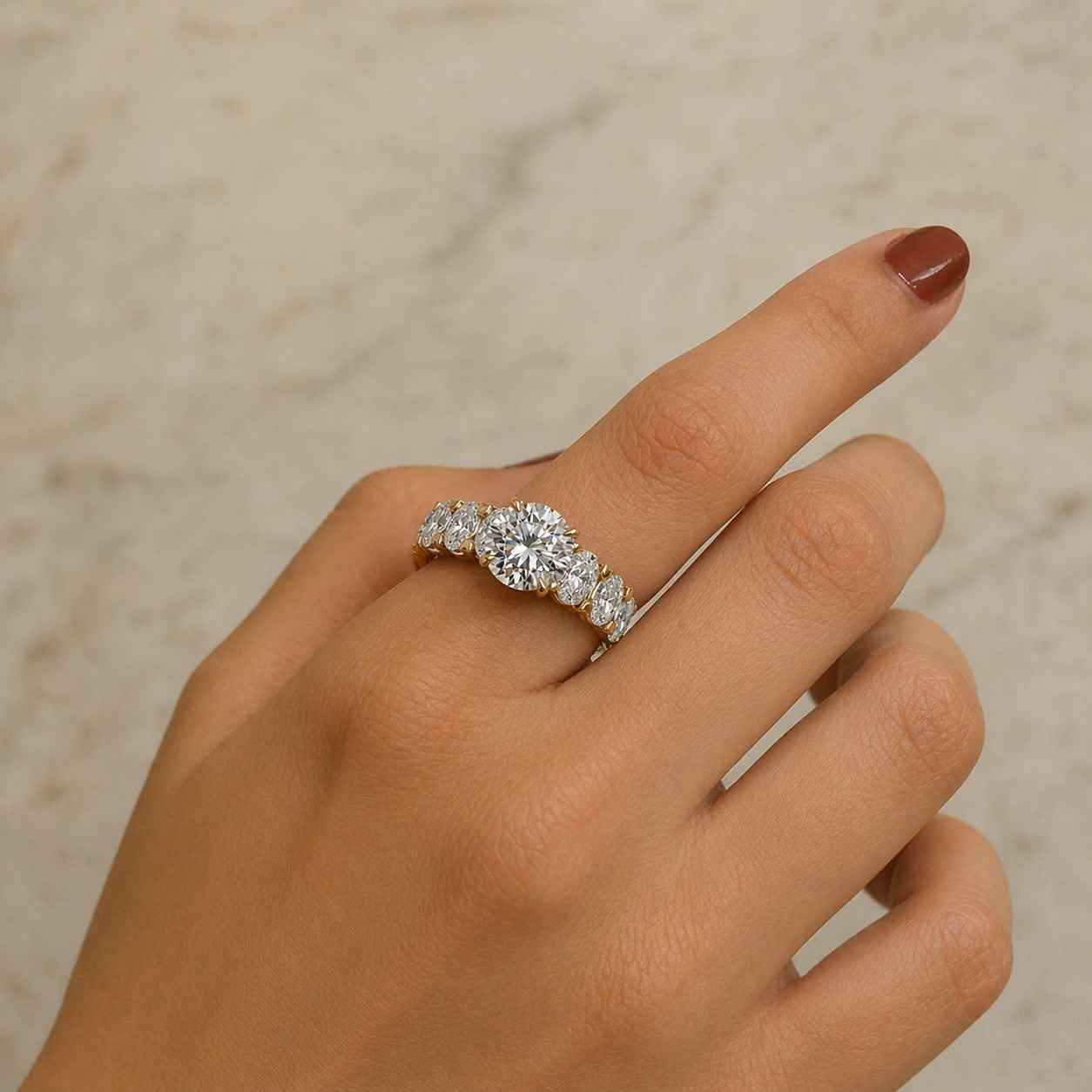 center diamond multi stone ring gemstone band fashion jewelry daily jewelry party ring special ring precious ring bridal band engagement band gold band classic jewelry feminine ring elegant accessory