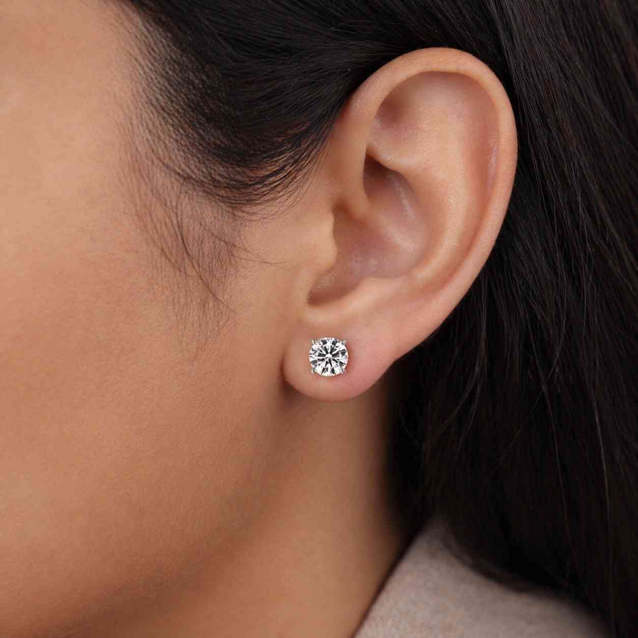 certified diamond earrings vvs diamond studs vs diamond studs lab grown diamond moissanite stud earrings cz stud earrings diamond alternative earrings eco friendly earrings sustainable jewelry