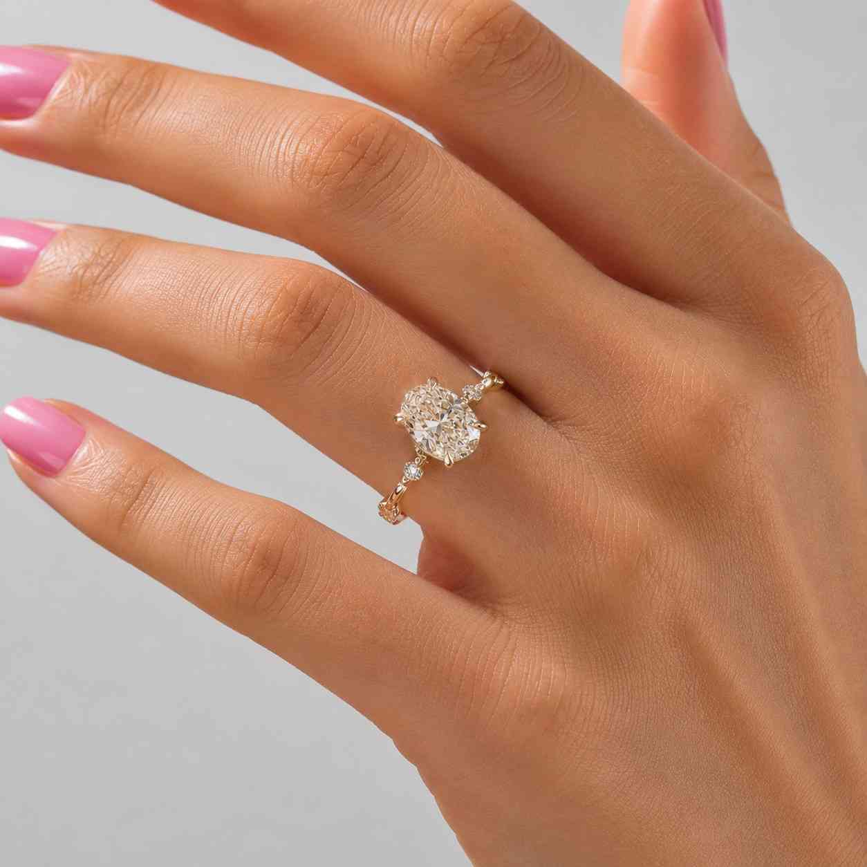 2.00ct Oval Lab Grown Diamond Engagement Ring, 14k Gold Lab Grown Diamond Ring, IGI Certified Diamond Ring, Oval Wedding Ring