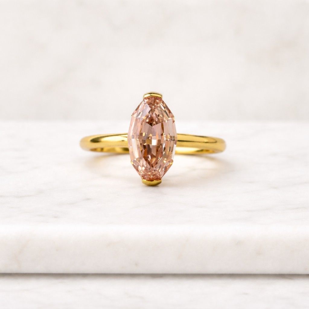 1.7 ct fancy brown oval moissanite ring, 18k gold art deco engagement ring
